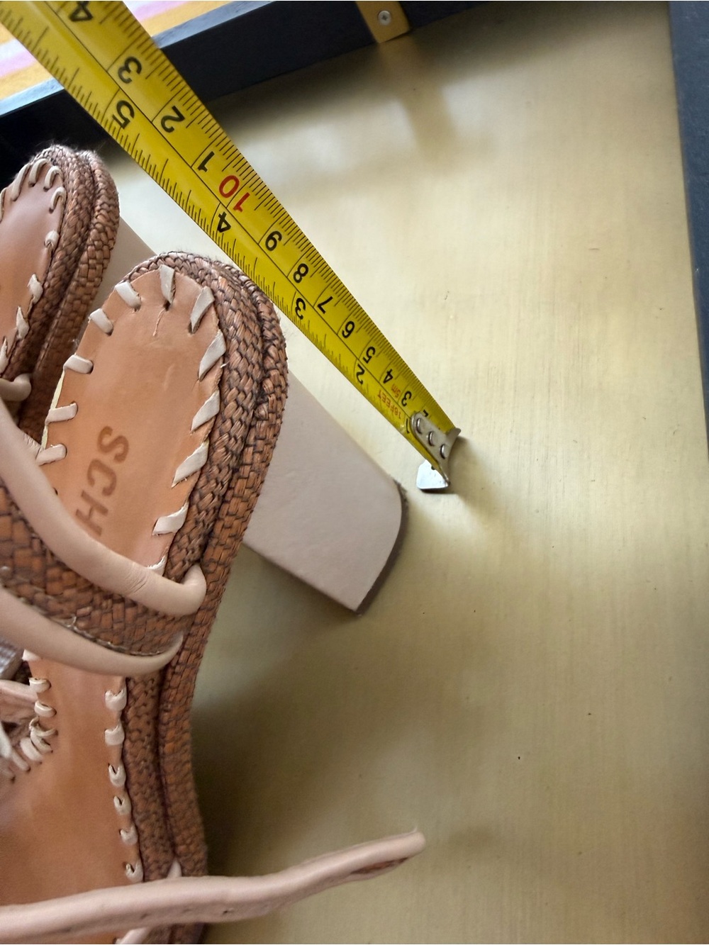 SCHUTZ Nude Braided Leather Strap Heeled Sandals - Picture 2 of 6